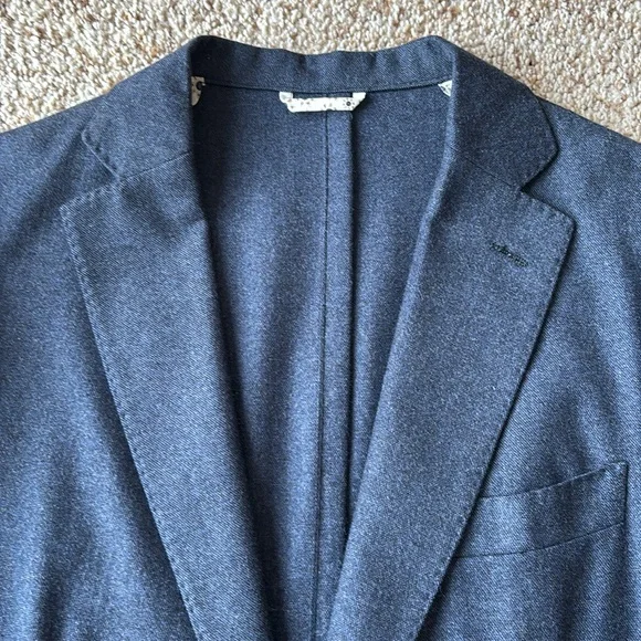 *Luxury* Finamore 1925 Napoli Navy Hand Tailored Patch Pocket Blazer Eu 52 US 40 - Picture 2 of 16